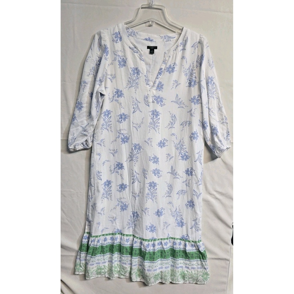 Ann Taylor Women's Floral Dress Petite Small Midi Lined White Green